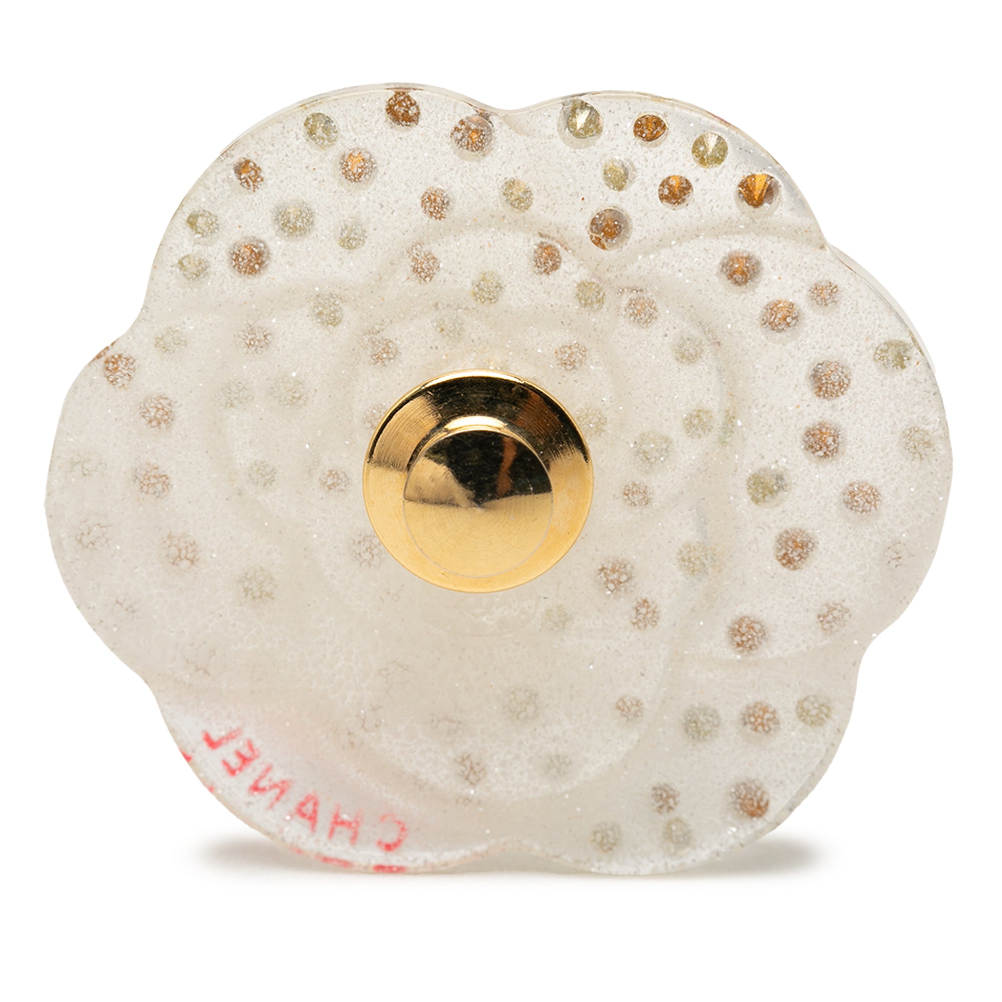 CC Resin and Crystal Camellia Brooch