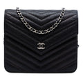 CC Chevron Caviar Square Wallet On Chain