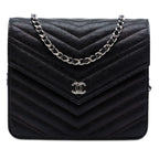 CC Chevron Caviar Square Wallet On Chain
