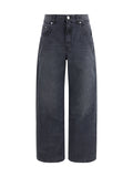 SéFr Relaxed Straight-Leg Denim Jeans — Black