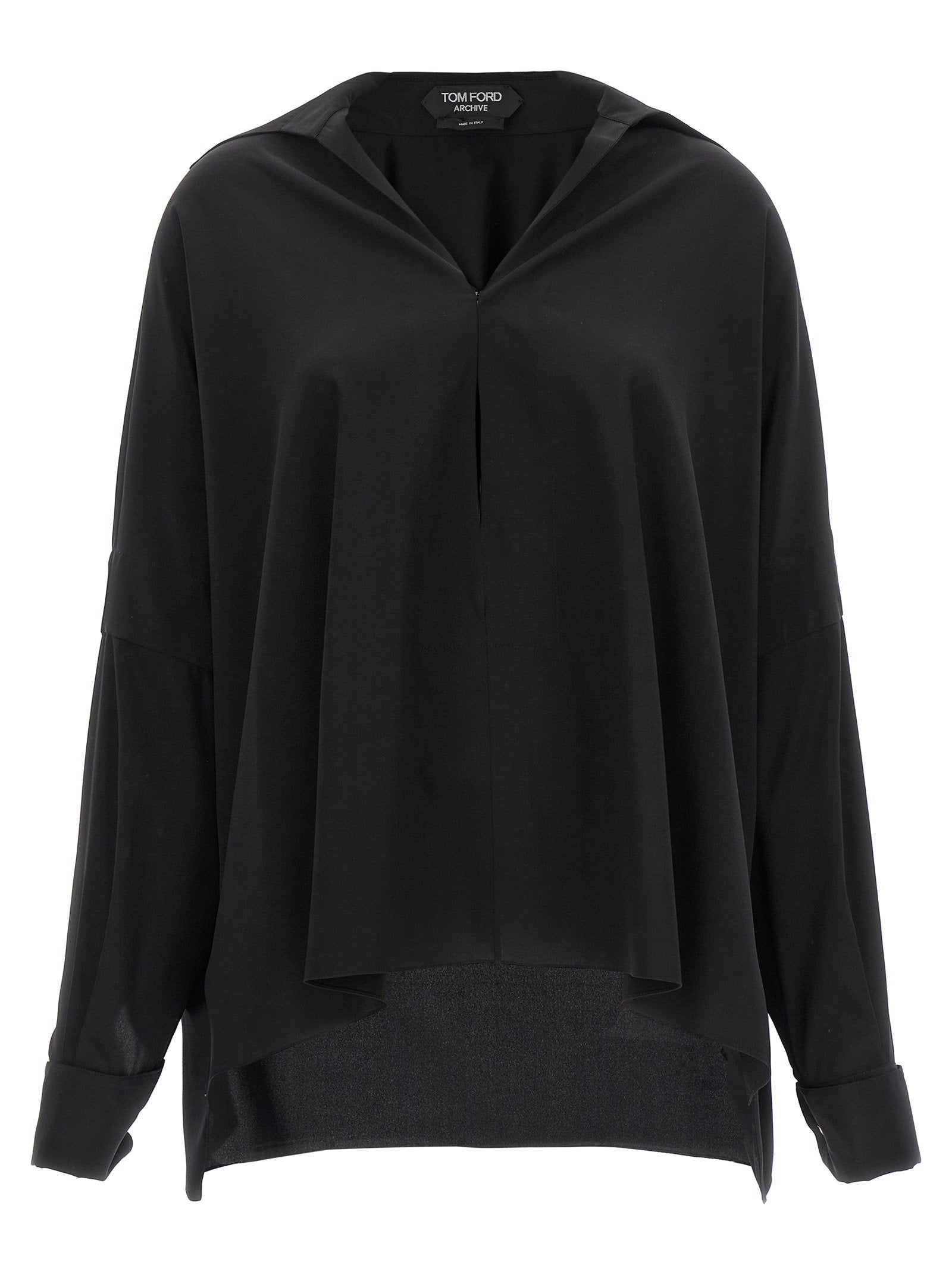 Tom Ford Crepe De Chine Silk Shirt — Black