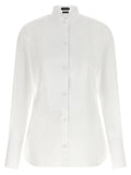 Tom Ford Textured Cotton Tuxedo Shirt — White