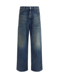 MM6 Maison Margiela Five-Pocket Panel Design Jeans — Navy