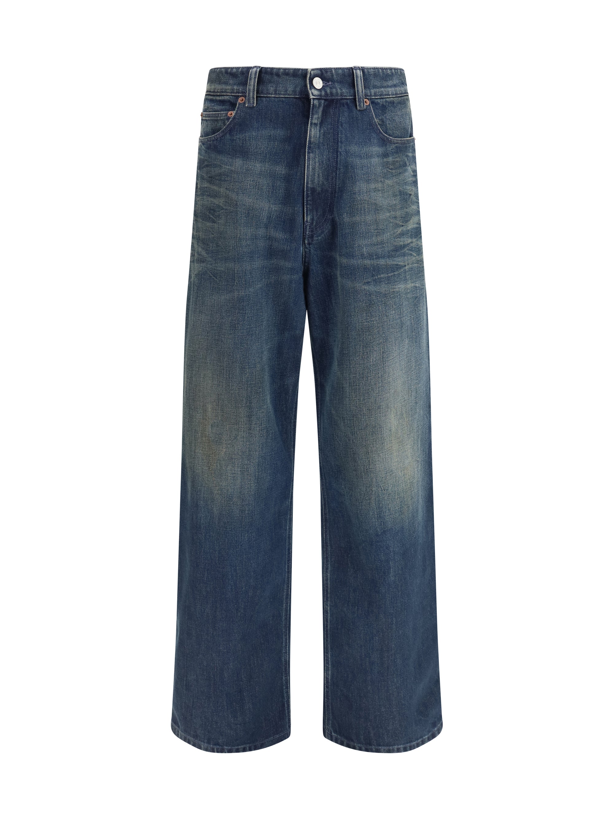 MM6 Maison Margiela Five-Pocket Panel Design Jeans — Navy
