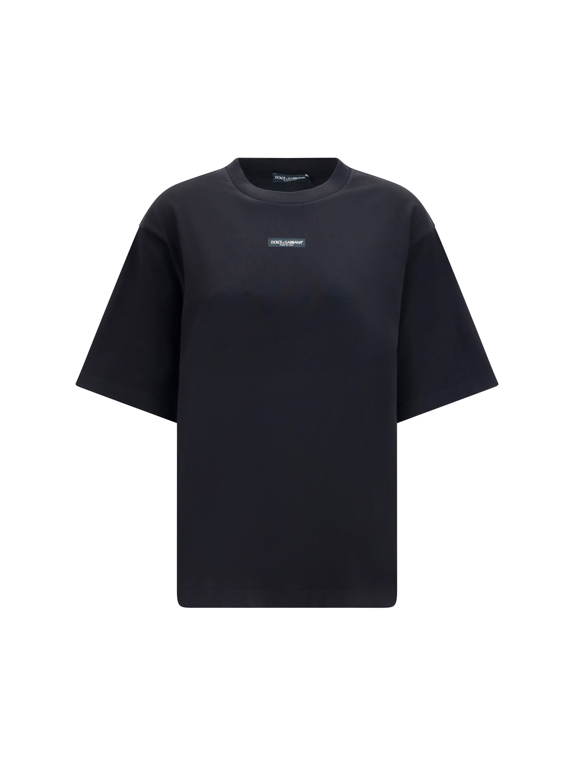 Dolce & Gabbana Logo-Patched Cotton Jersey T-Shirt — Black