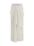 Givenchy Draped Wool and Mohair Skirt — White