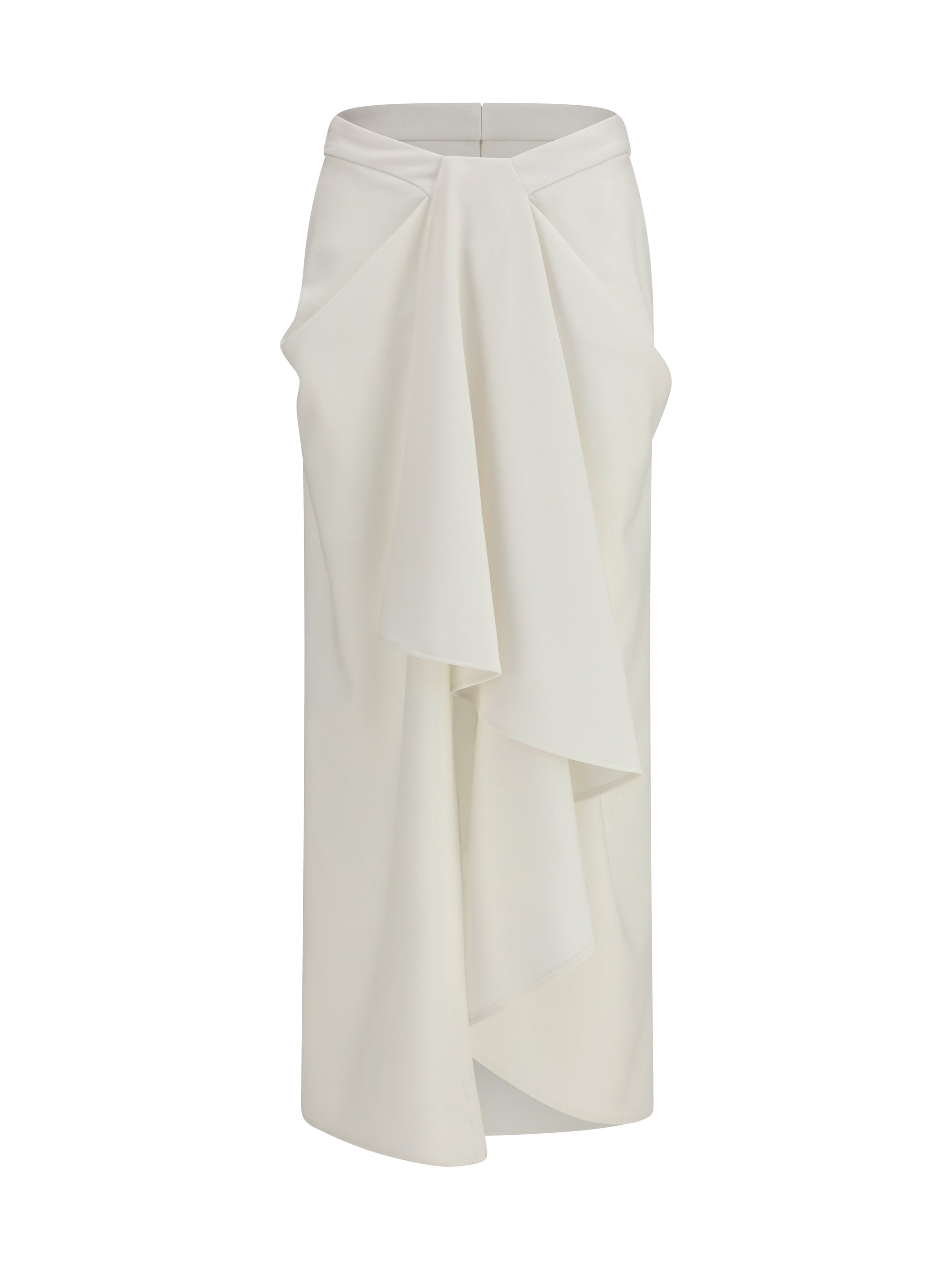 Givenchy Draped Wool and Mohair Skirt — White