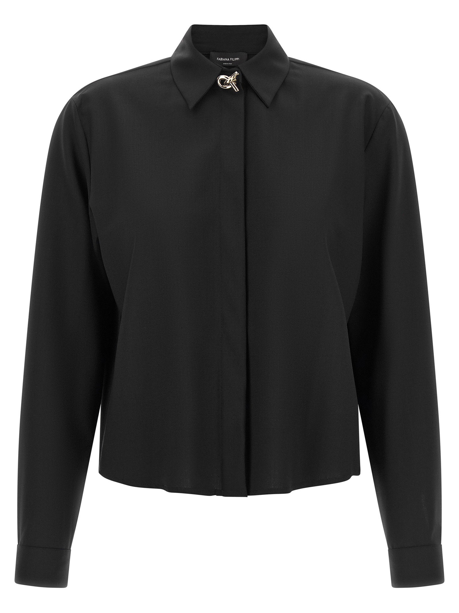 Fabiana Filippi Gold Knot-Embellished Shirt — Black