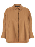 Fabiana Filippi Diamond Thread Cotton Poplin Shirt — Camel
