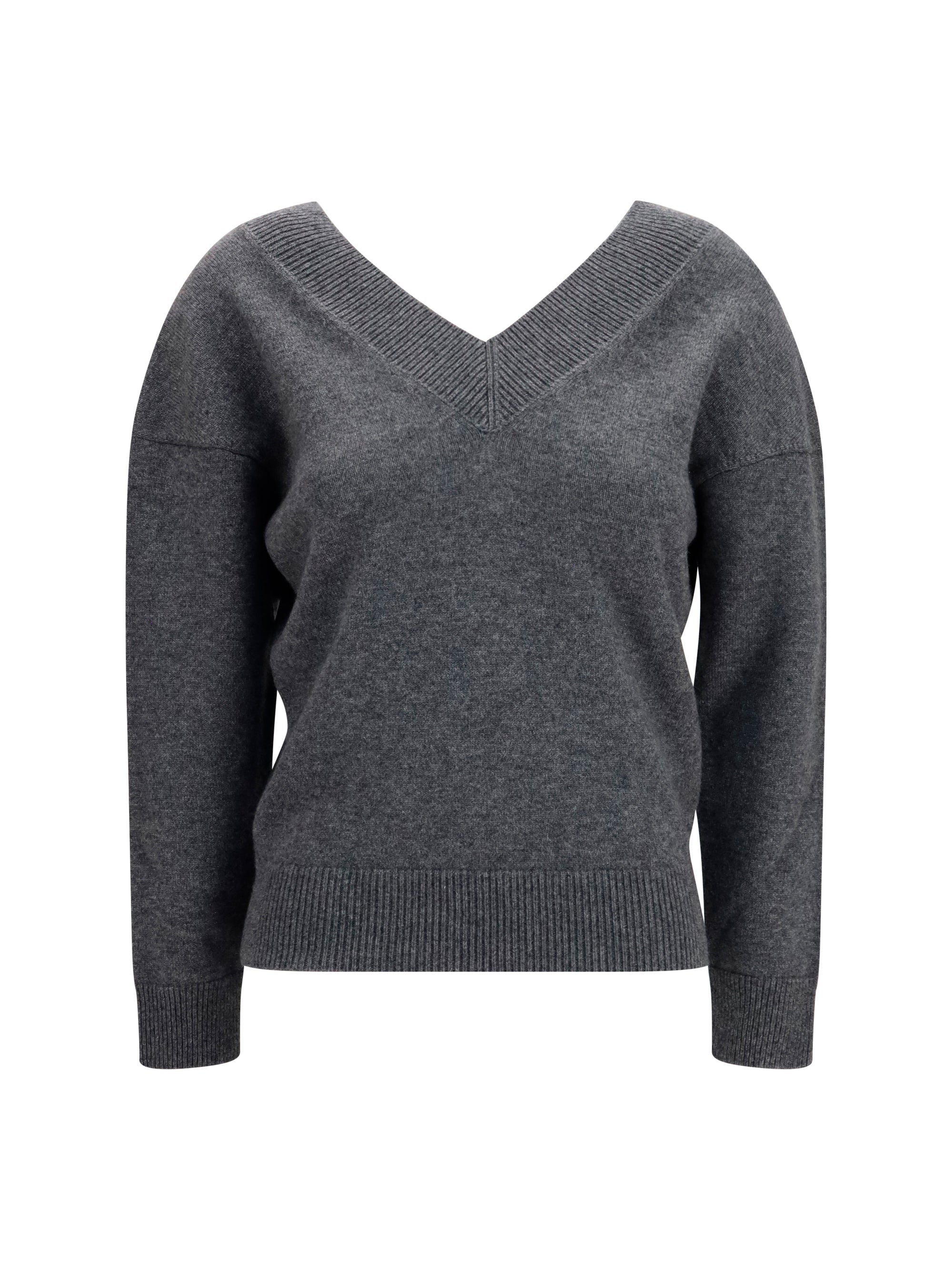 Tom Ford Cashmere V-Neck Sweater — Gray