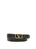 Valentino Garavani Reversible Leather Belt — Black