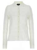 Tom Ford Openwork Crochet Cardigan — Cream