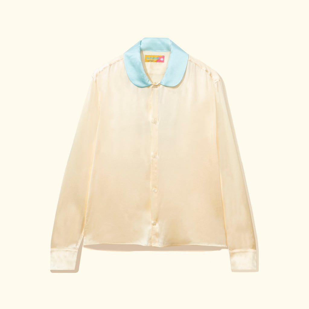 Call Me Long-Sleeve Button-Up Blue