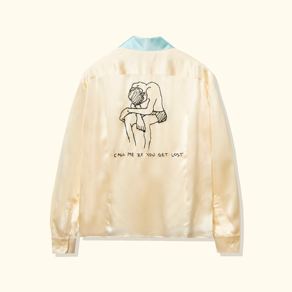 Call Me Long-Sleeve Button-Up Blue