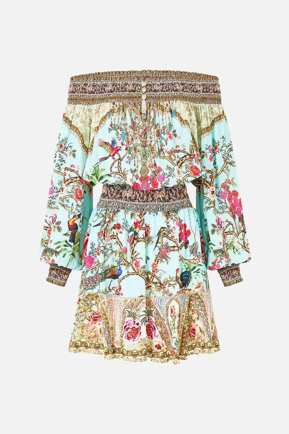 Camilla Off-The-Shoulder Dress — Light Blue