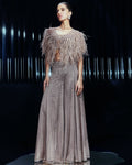 Rose Crystal Cape Set By KYNAH, Luxury Indian Fashion & Bridal Wear