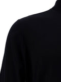 Blue Turtleneck with Long Sleeves in Wool Man Blu Virgin Jersey