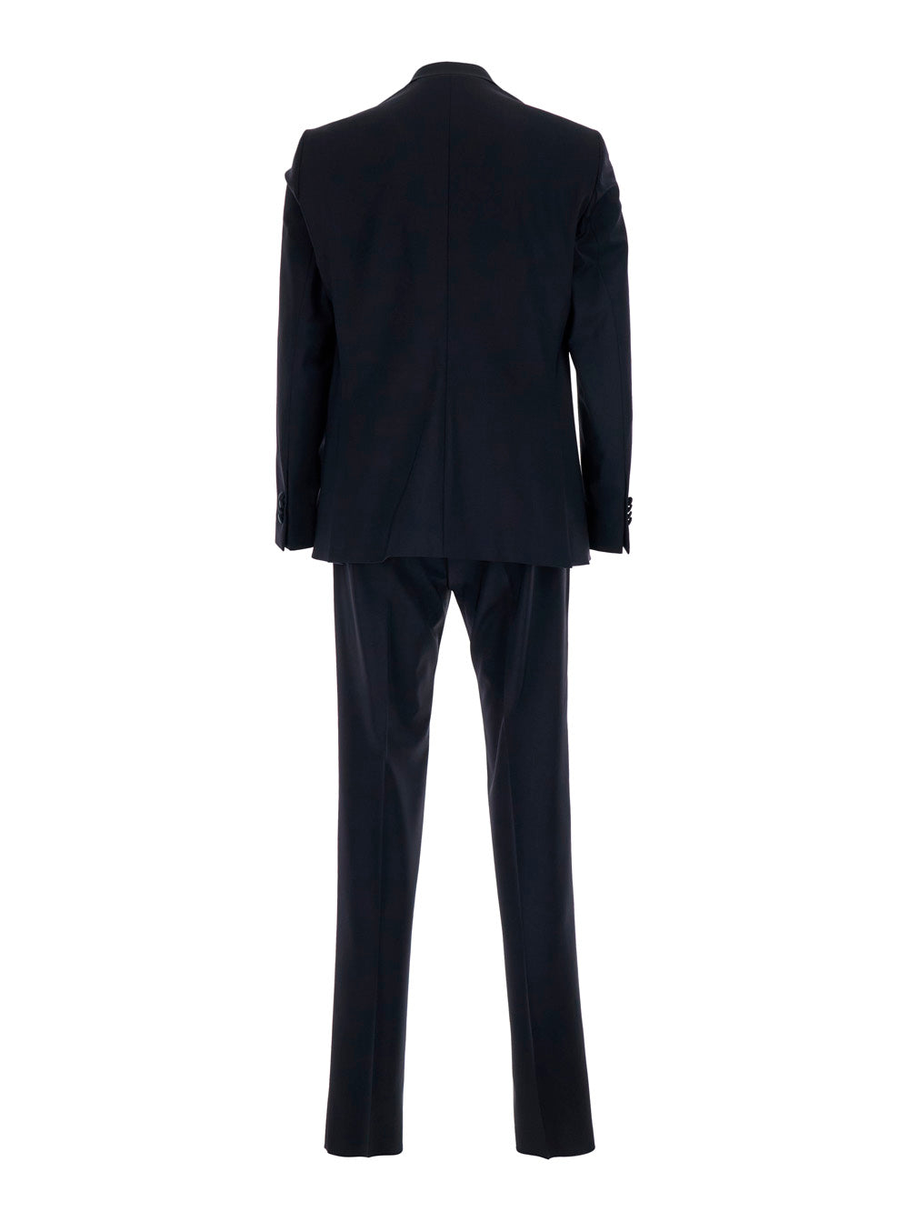 Blue Single-Breasted Suit with Peak Revers in Fabric Man Blu Suits