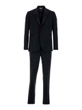 Black Single-Breasted Suit with Peak Revers in Fabric Man Suits
