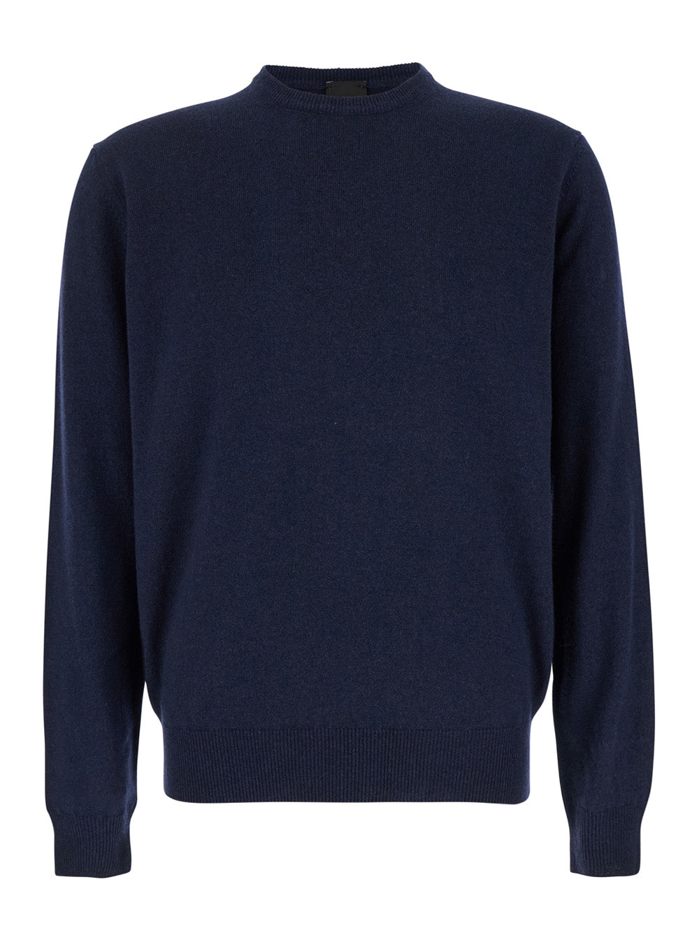 Blue Crewneck Sweater in Merino Wool and Silk Blend Man Blu Merinos Cashmere Jersey