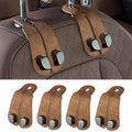 Car Seat Back Hook for Bags Leather Metal 4 Pack Organizer