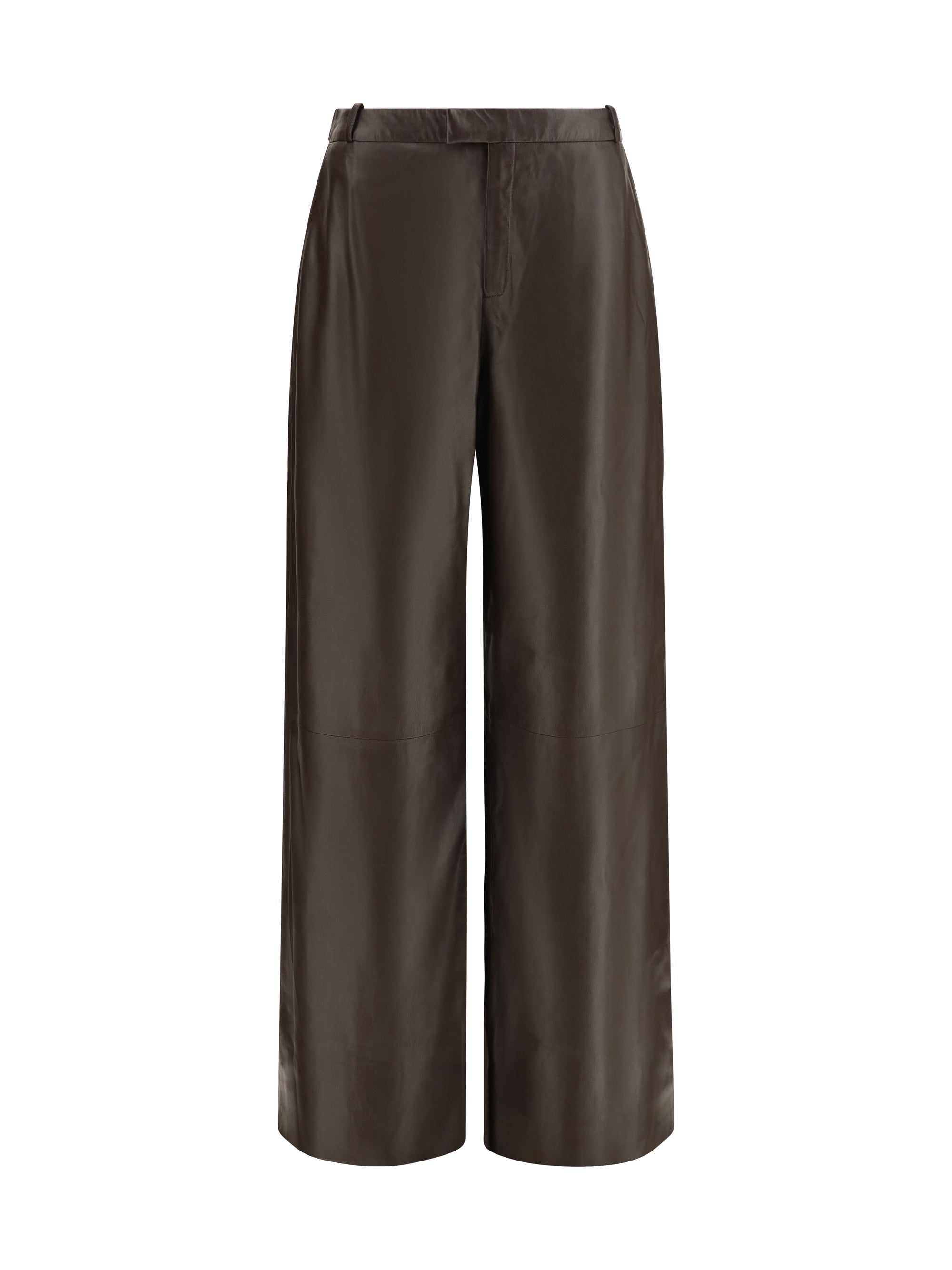 Arma Leather Trousers — Brown