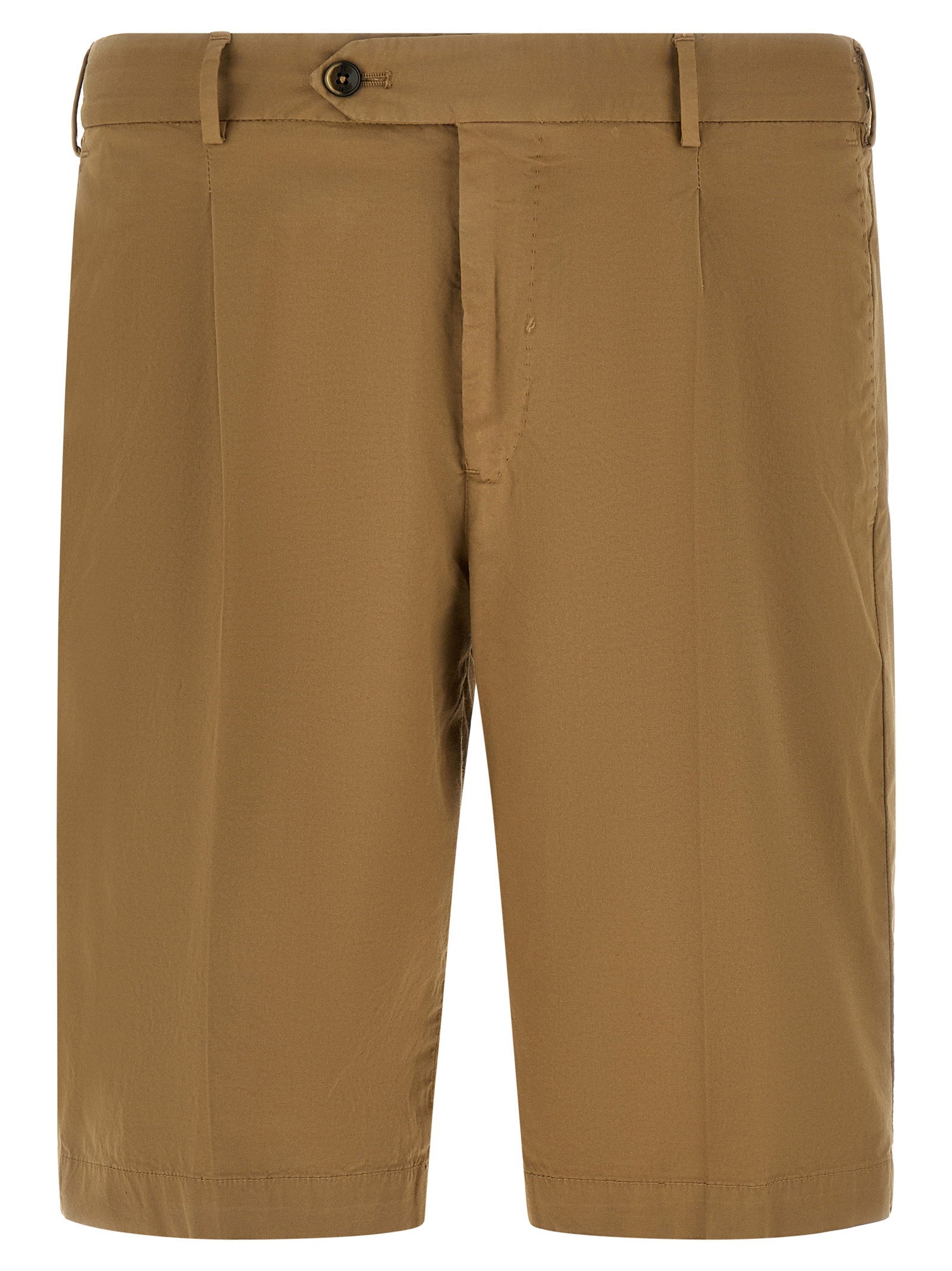 Pt Torino Stretch Cotton Bermuda Shorts — Camel