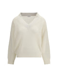 Brunello Cucinelli Cashmere Net Sweater — Beige