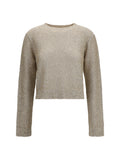 Brunello Cucinelli Sequin Sweater — Beige