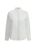 Brunello Cucinelli Jewel-Embellished Cotton Shirt — White