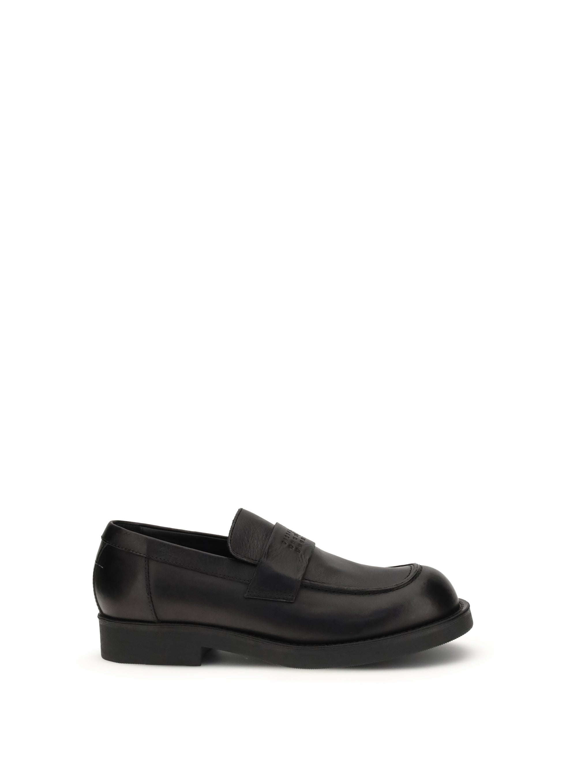 MM6 Maison Margiela Visible Topstitching Loafer — Black