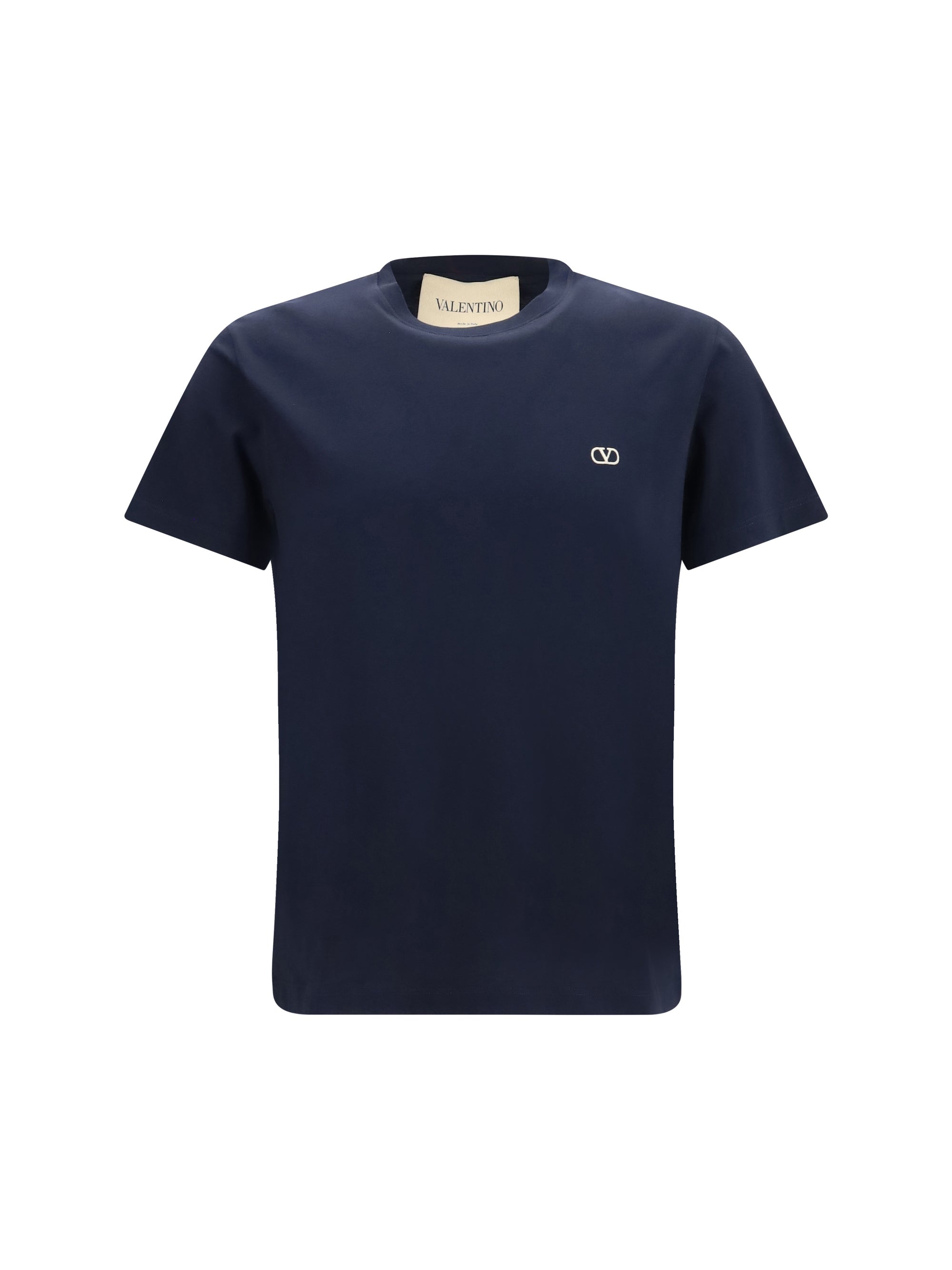 Valentino Logo-Embroidered T-Shirt — Navy