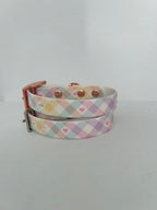 Pastel Vichy Handmade Dog Collar