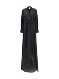Sa Su Phi Criss-Cross Polka-Dot Silk Crepe De Chine Dress — Black