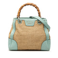 Small Raffia Bamboo Shopper Satchel