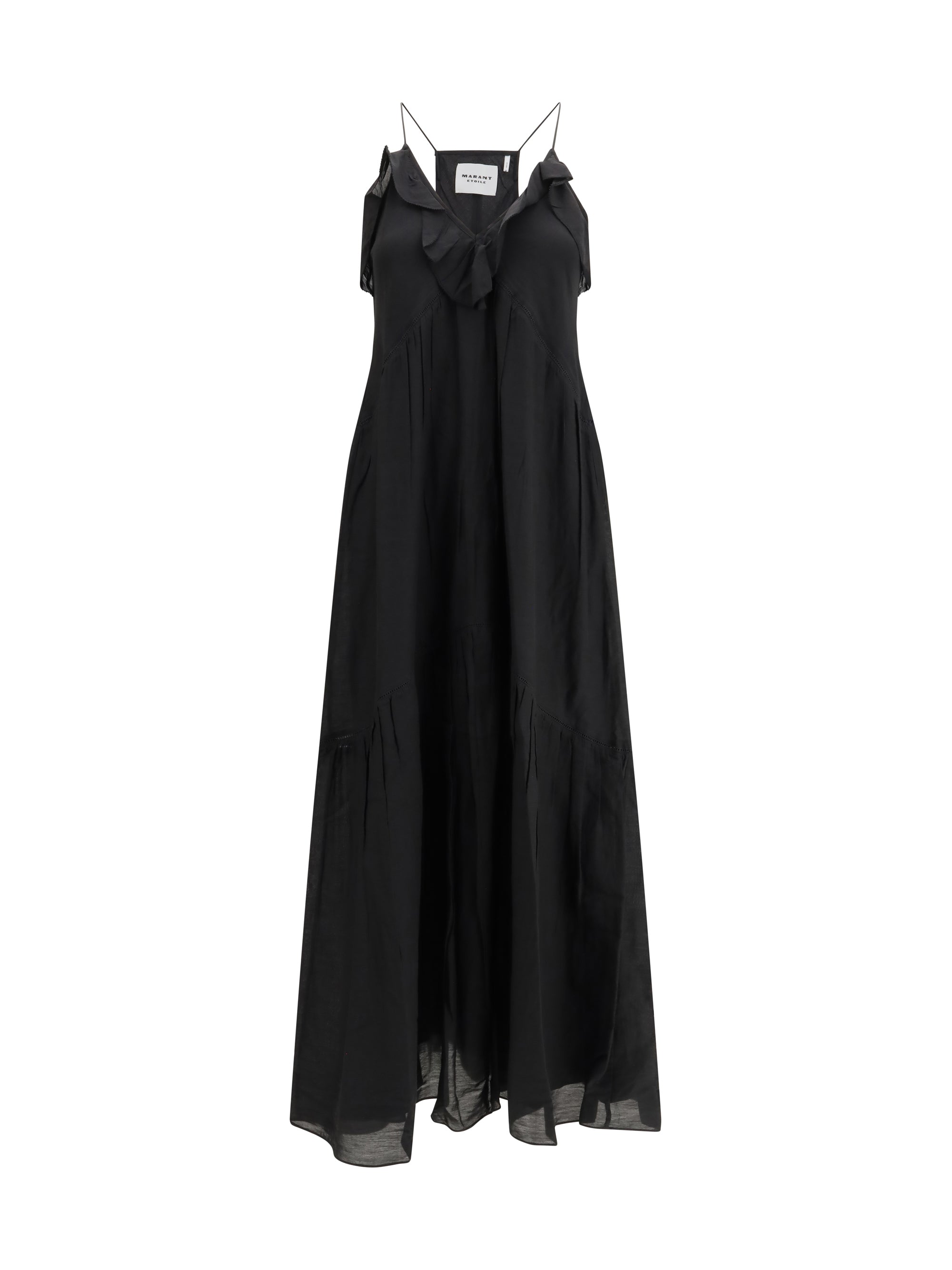 Marant Etoile Strappy Voile Dress — Black