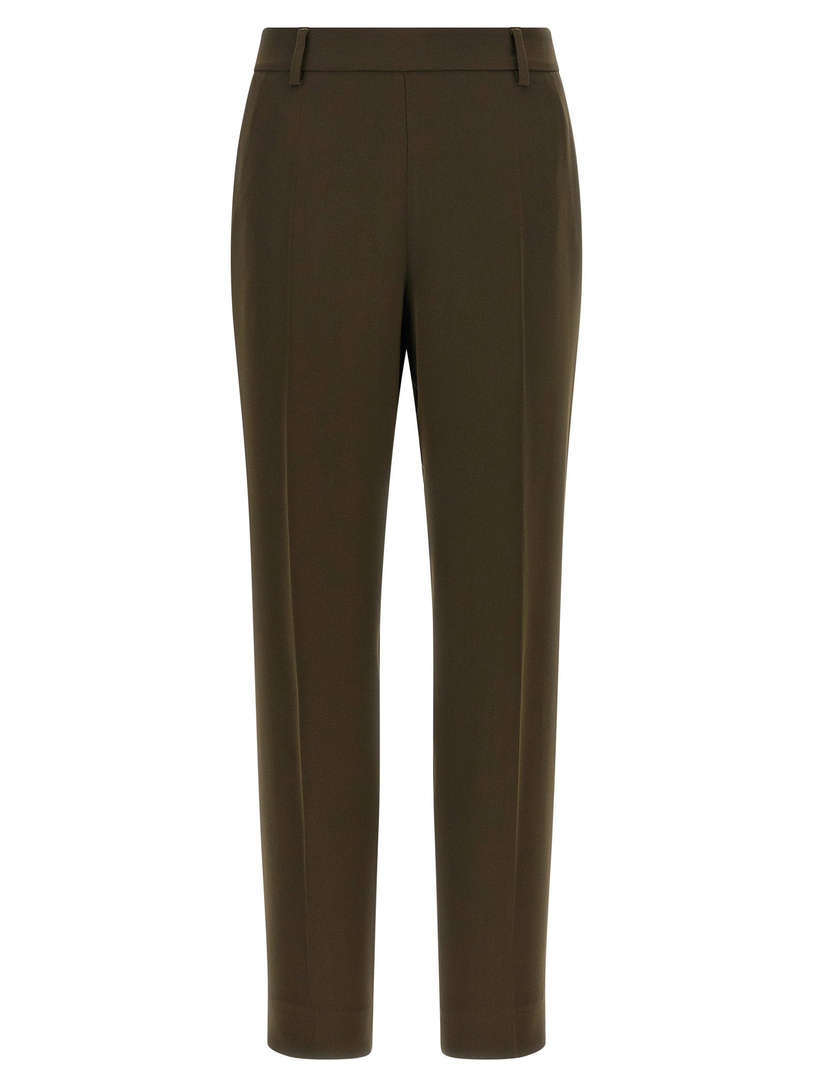 Alberto Biani Crêpe Stretch Trousers — Olive