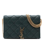 Quilted Lambskin Diamond Becky Chain Wallet