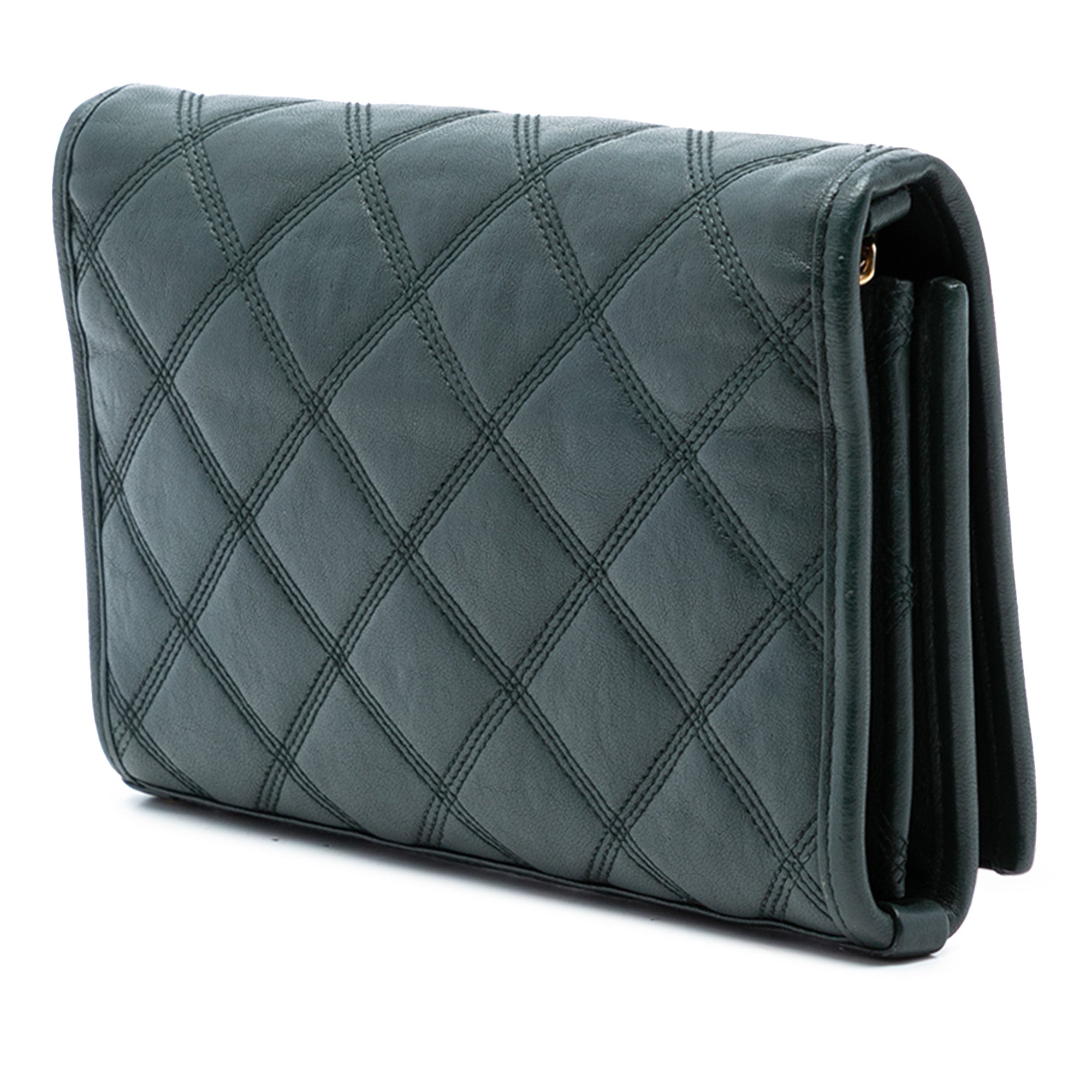 Quilted Lambskin Diamond Becky Chain Wallet