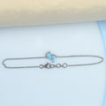 Enamel Blue Baby Foot  Print Round Diamond Anklet