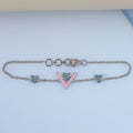 Heart Shaped Blue Round Diamond Bracelet For Baby Girl