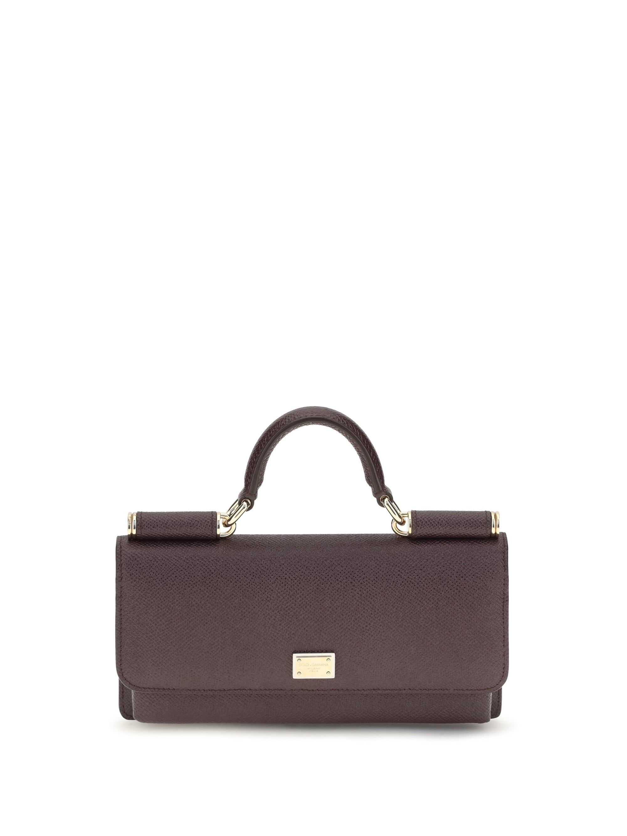 Dolce & Gabbana Micro Sicily Shoulder Bag — Brown