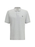 Brunello Cucinelli Embroidered Cotton Jersey Polo — Gray