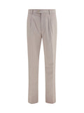 Brunello Cucinelli Cotton-Blend Chino Trousers — Beige