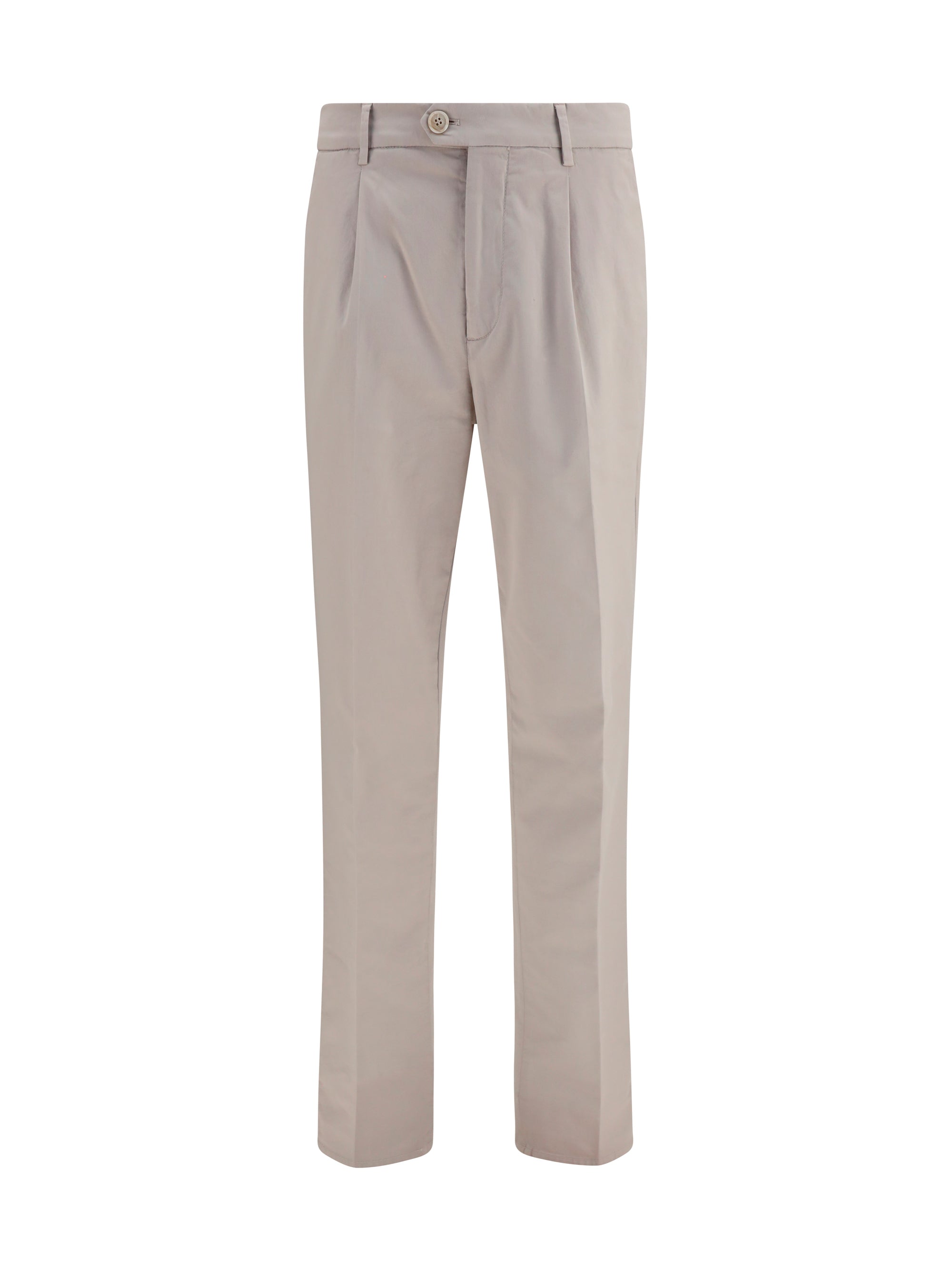 Brunello Cucinelli Cotton-Blend Chino Trousers — Beige