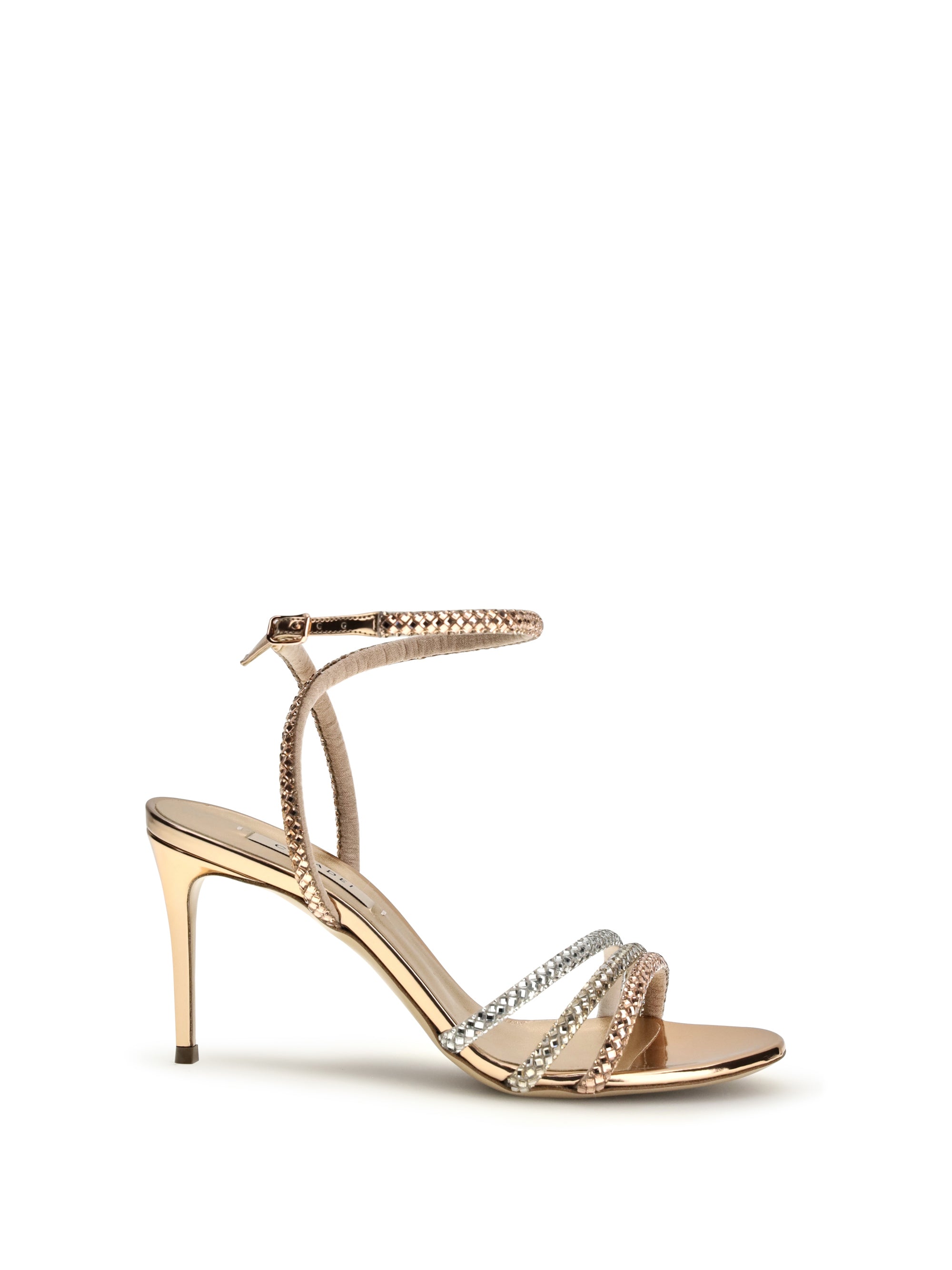Casadei Julia Andromeda Heel Sandal — Rose gold