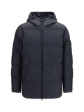 Stone Island Crinkle Reps Down Jacket — Navy