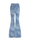 Fiorucci Angel-Print Flare Jeans — Blue