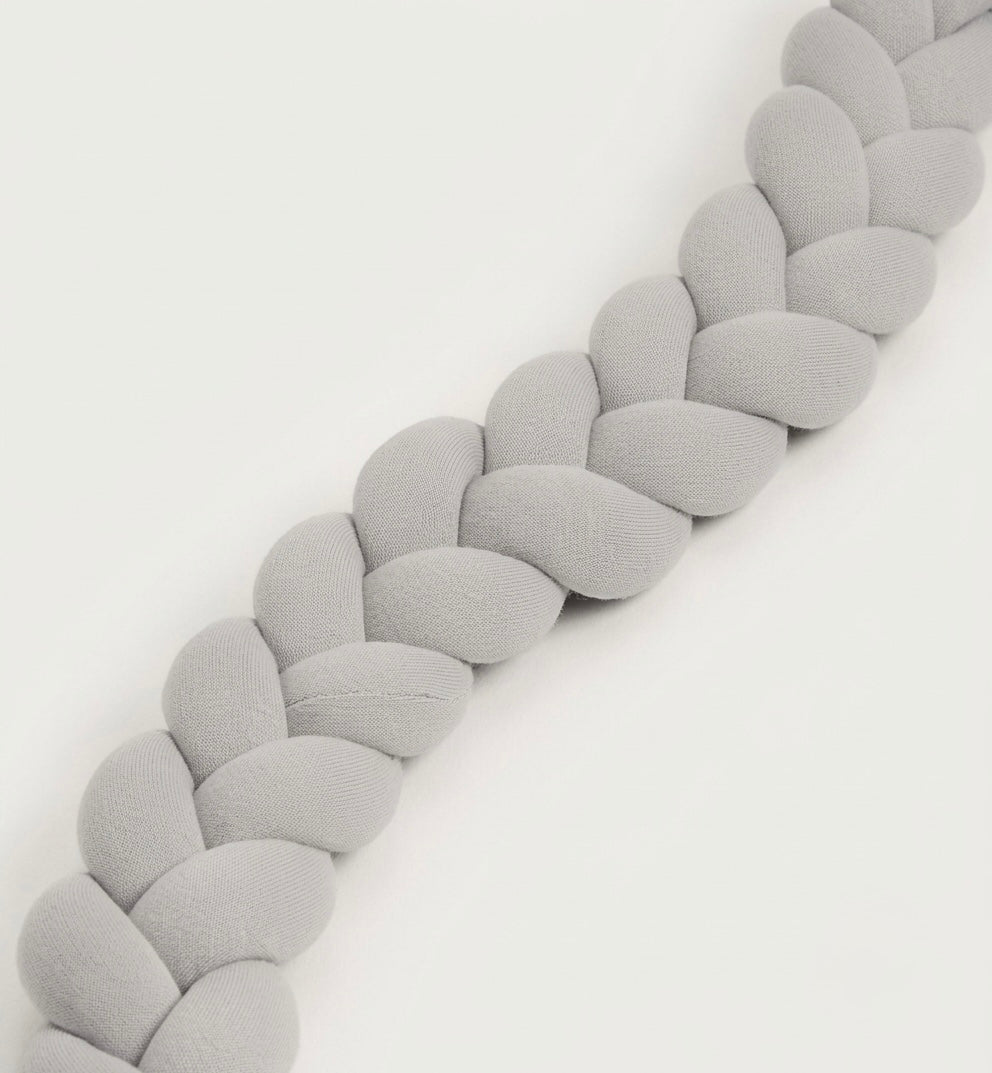 Gray Crib Braid Bumper 180cm - Safety and Style for Your Baby