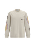 Golden Goose Asymmetric Print Sweatshirt — Beige